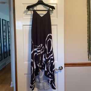 Black/White swirl high low dress - Size Med